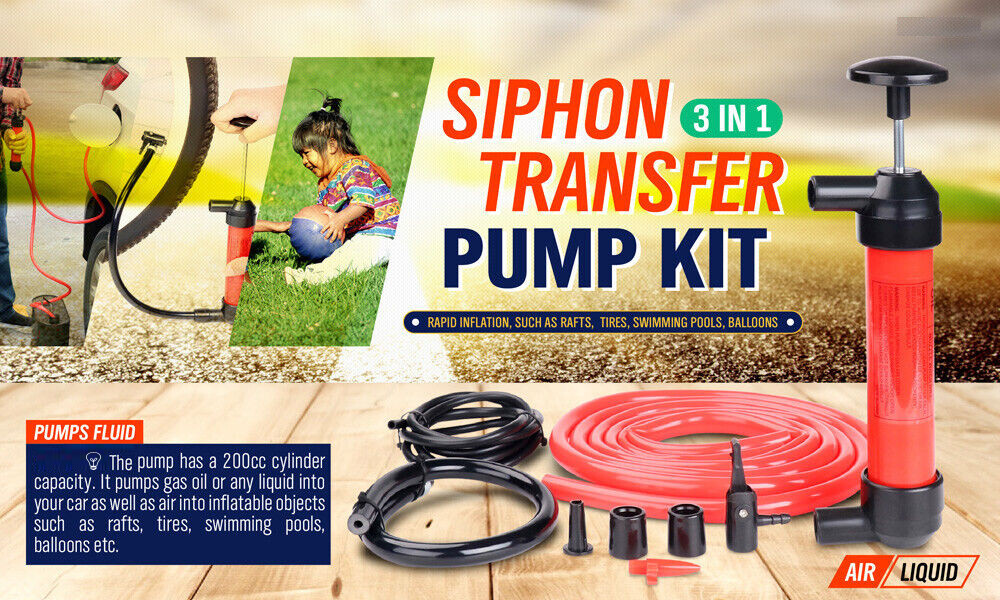 Siphon Fluid Extractor Pump Manual Suction Oil Fuel Transmission Transfer Hand A