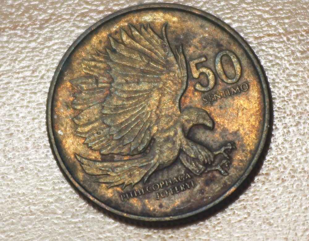 1993 Philippines 50 Sentimos Monkey-eating Eagle