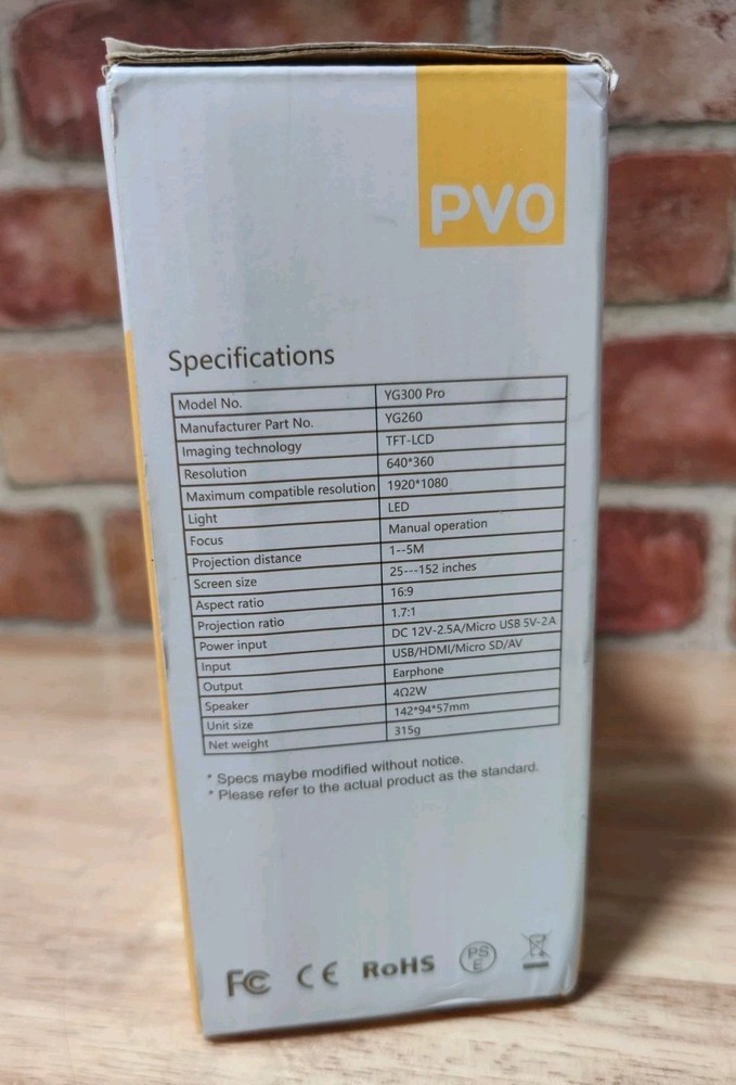 PVO YG300 Pro Mini LED Projector
