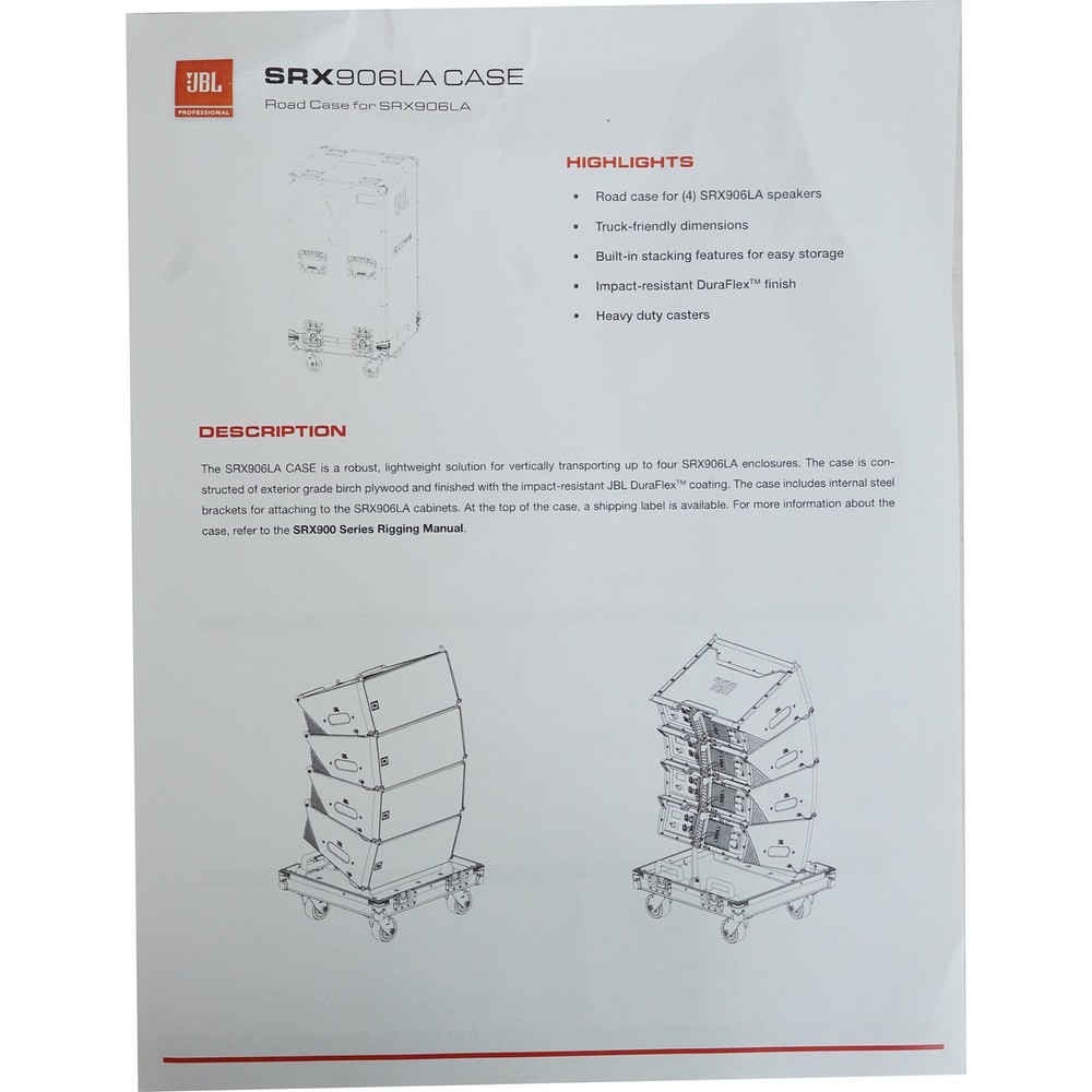 JBL SRX906LA Flight Case for (4) SRX906LA Line Array Column Speakers
