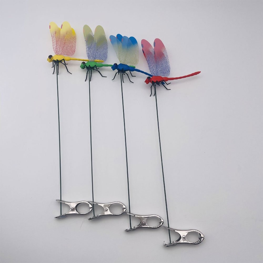 4~12PCS Fake Dragonfly Clip Waterproof Outdoor 3D Dragonfly Garden DecoratiSP