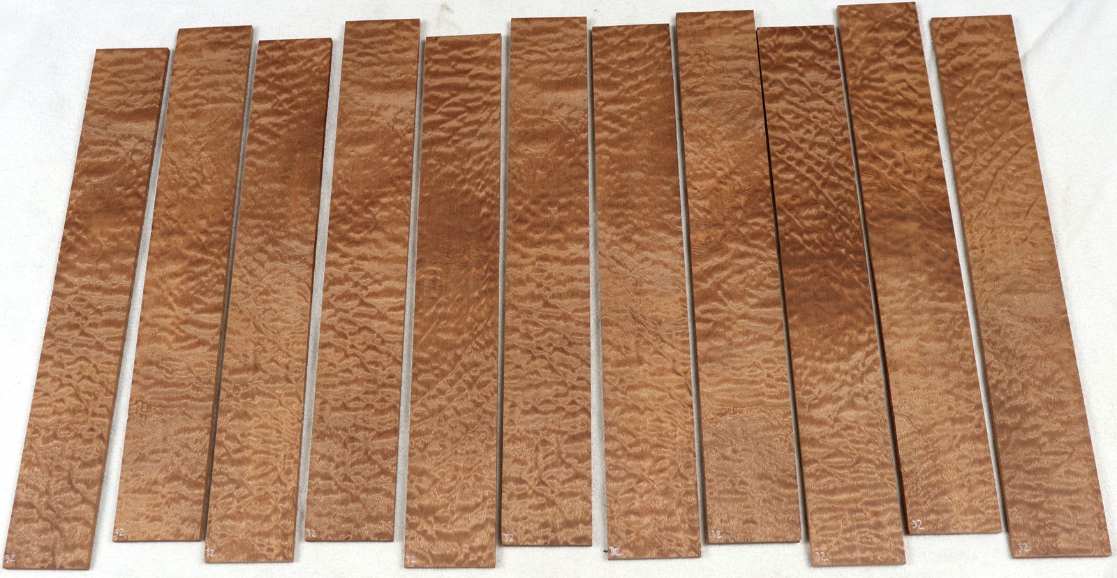 Heavy figure Quilted Sapele guitar fingerboard blank fretboard 2.75x19.4" SF32