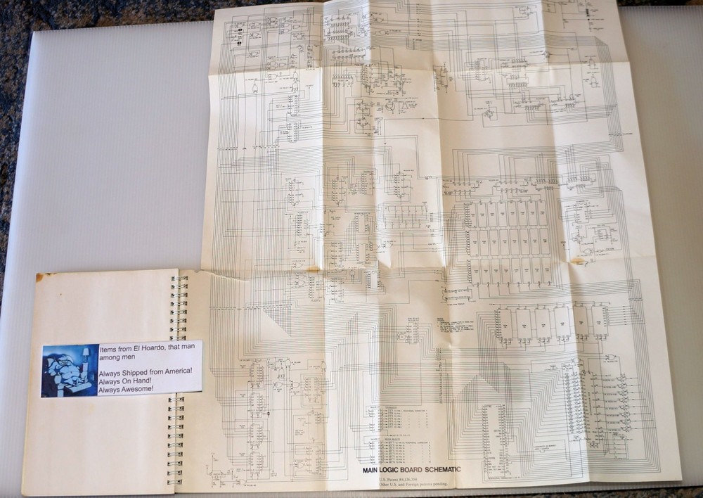 Apple II Reference Manual 1981 Inc Main Logic Board Schematic Fold Out Vintage!