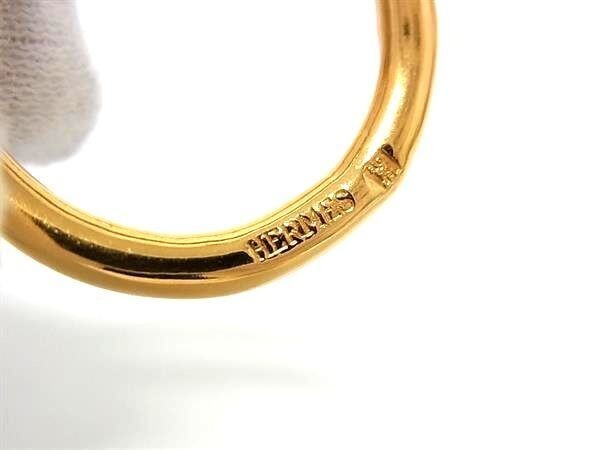 Hermes Jumbo Gold Metal Scarf Ring Accessory, Unisex, Fashion Jewelry