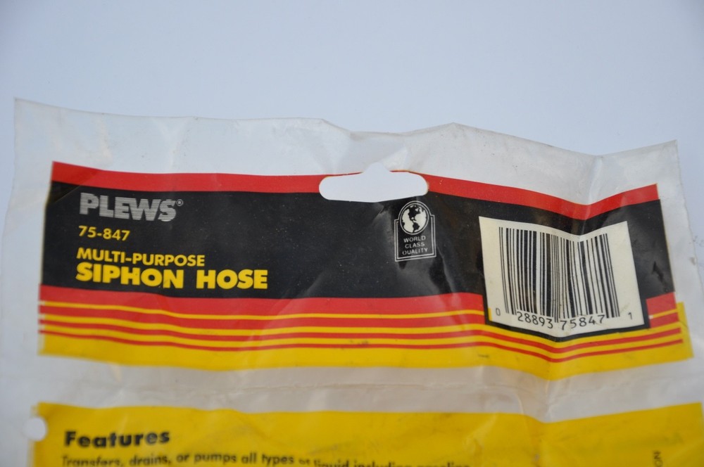 PLEWS 75-847 6 FT MULTI-PURPOSE SIPHON HOSE - NEW IN PKG