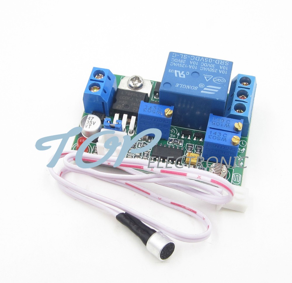 5V 12V 24V DC Sound Sensor / Light Control Relay Switch Module Adjustable Delay