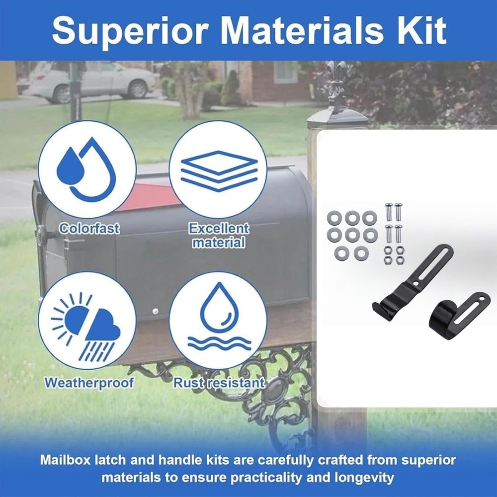 Mailbox Latch Set Handle Repair Replacement with Installation Tool and Fasteners