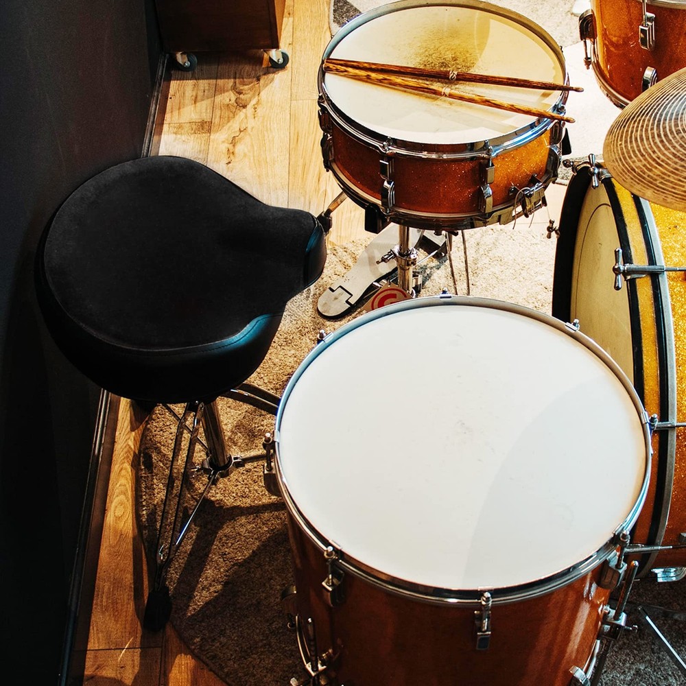 Drum Throne Drum Seat Height Adjustable,Rotatable Padded Drum Stools Motorcyc...