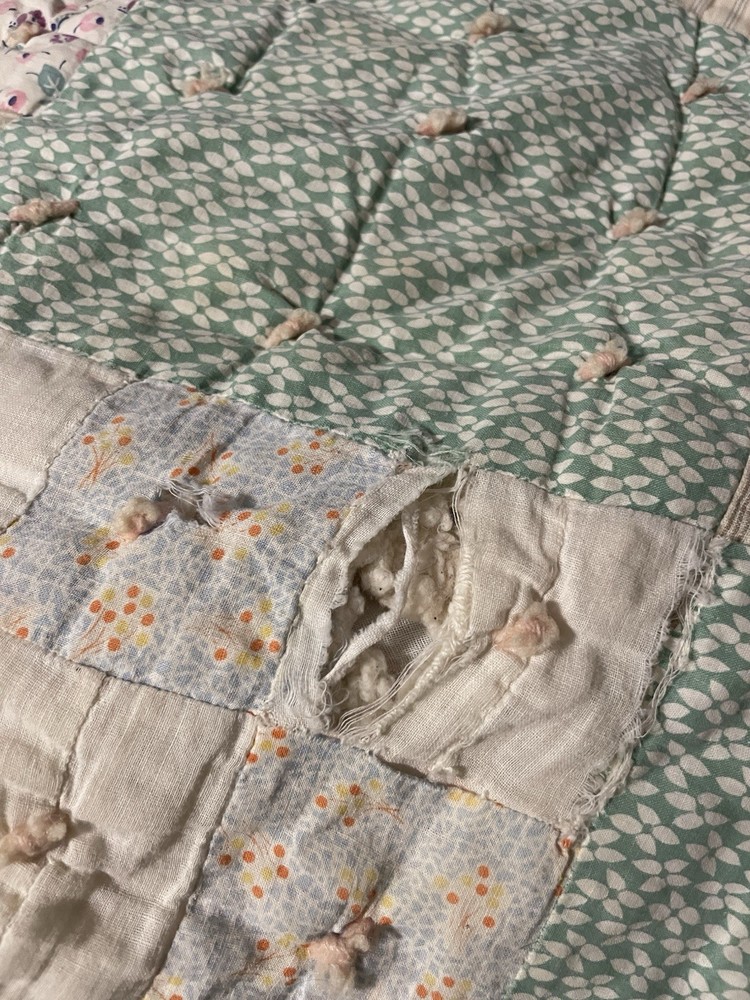 Vintage Round Circle Playmat Ninepatch Quilt