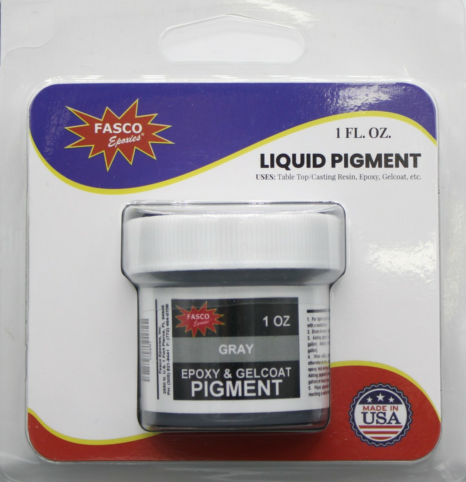 Grey Pigment for Gelcoat and Epoxy (1 oz)