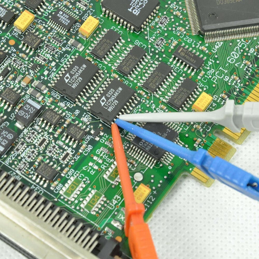 12pcs mini grabber SMD IC Chip test hook clip jumper probe for logical analyzer