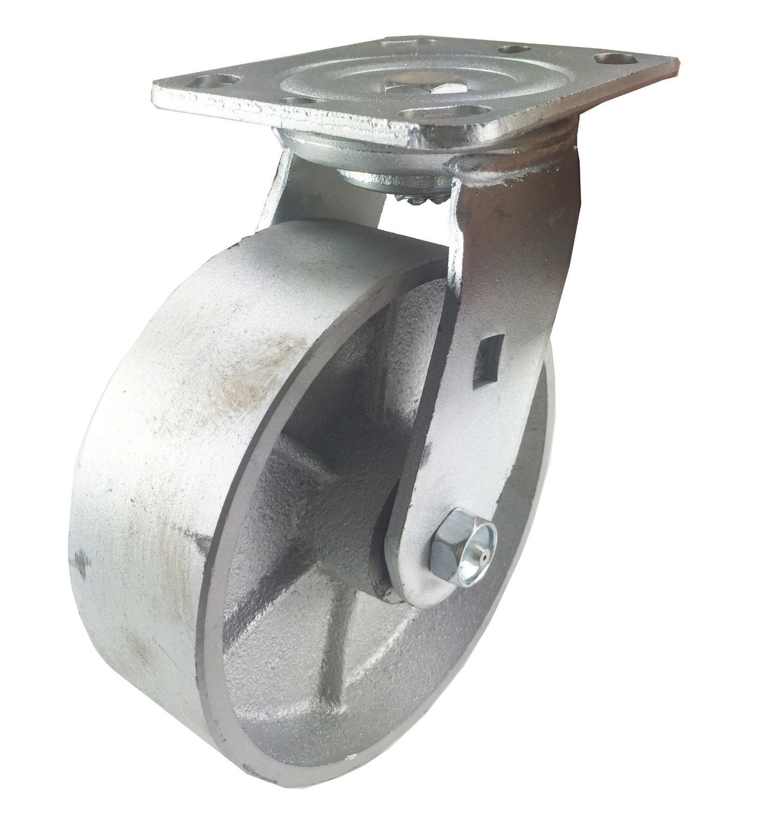 4 Heavy Duty Caster Set 4" 5" 6" All Steel Wheels Rigid Swivel and Brake