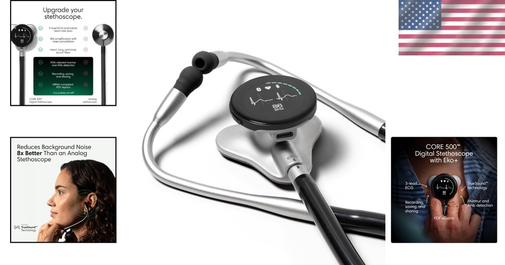 Silver CORE 500 Digital Stethoscope - Durable, Water-Resistant & -Cleared