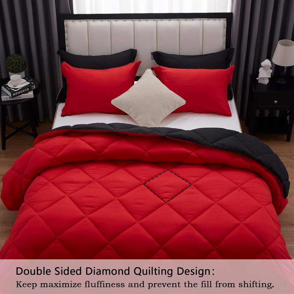 Luxurious Microfiber King Comforter Set - Reversible, Machine Washable Elegance