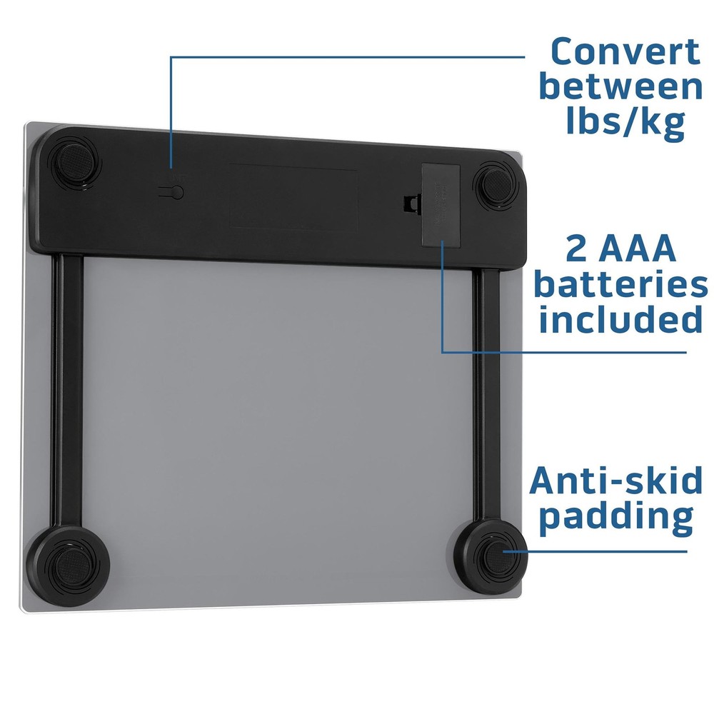 Extra Wide Platform Digital Bathroom Scale, 500 lb Capacity