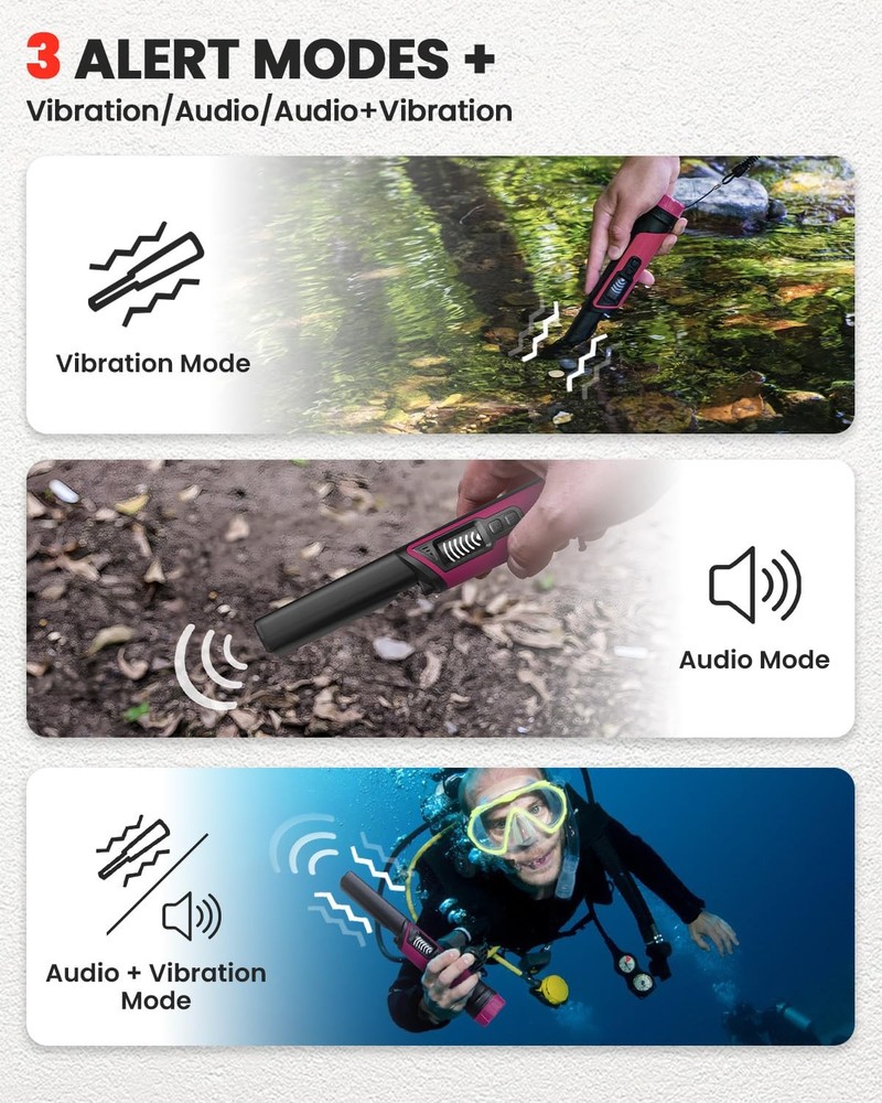 DR.ÖTEK Metal Detector Pinpointer IP68 Fully Waterproof Underwater Handheld