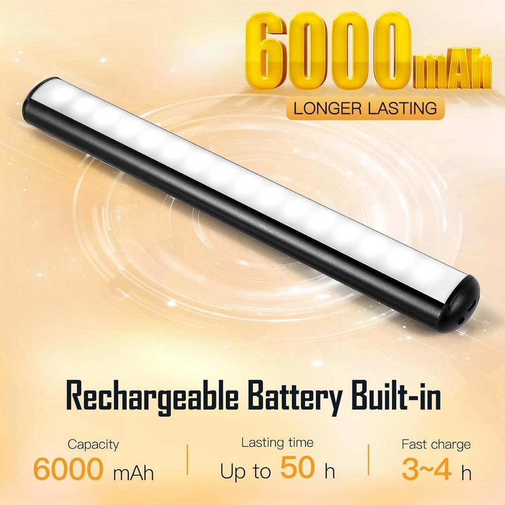 TINTINDOC Picture Light Battery,Brightness Dimmable Timer Setting,Rechargeable