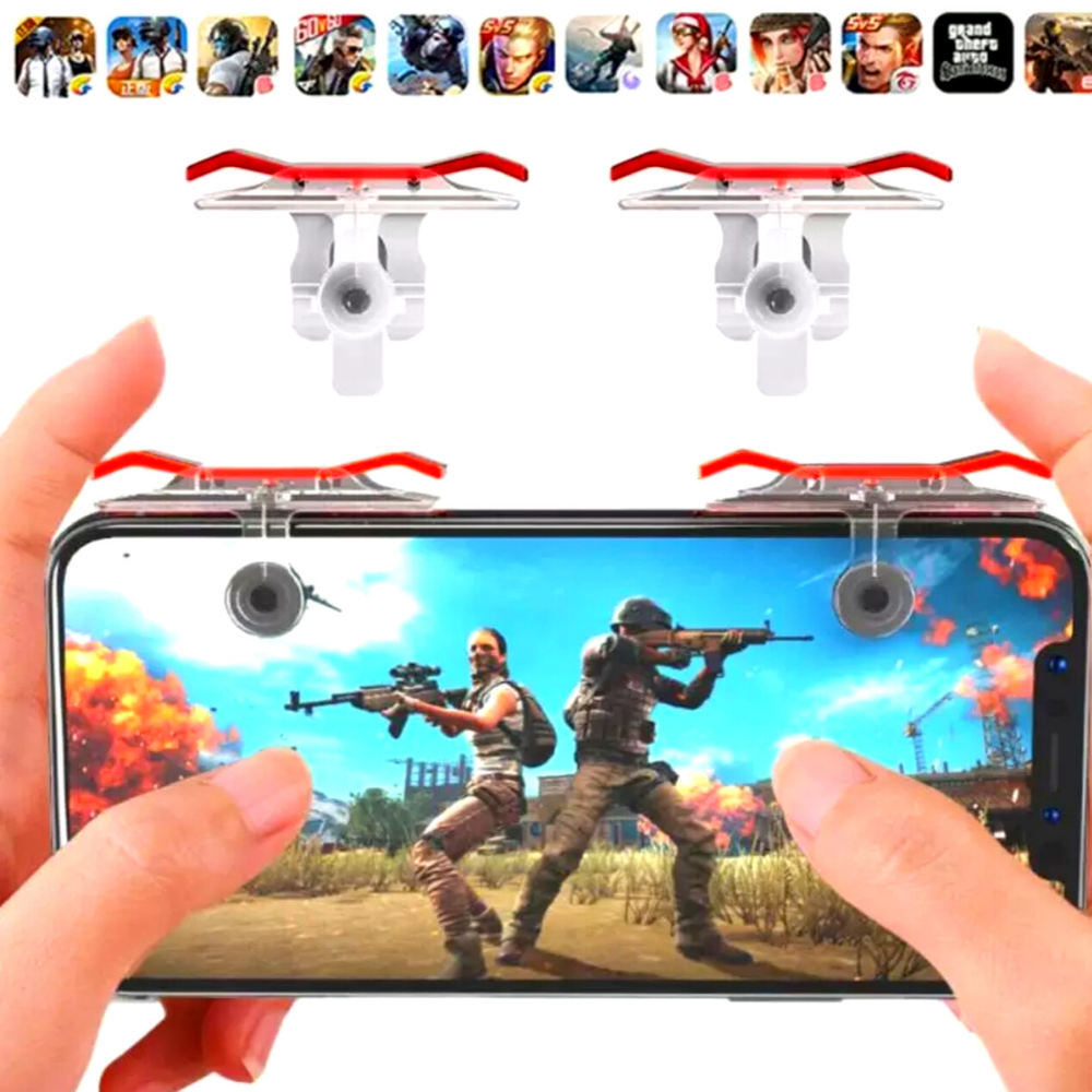 Mobile Cell Phone Game Controller Gamepad Joystick Fire Trigger Button For PUBG