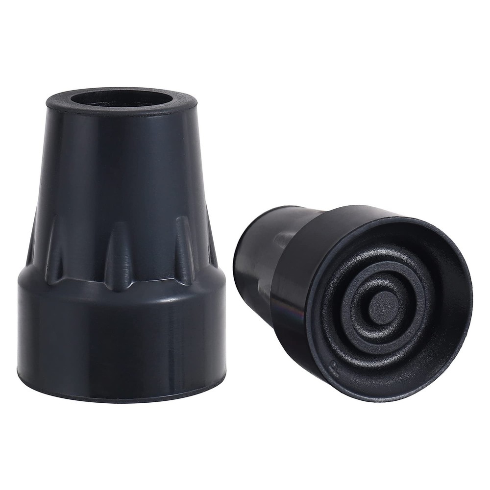Rubber Cane Tips 7/8 Inch Cane Tips Replacement, Black, 2Pack 7/8"