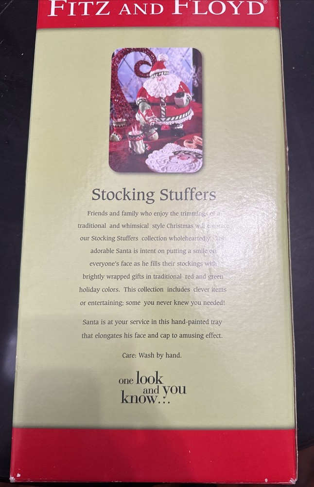 Fitz And Floyd Stocking Stuffers Server 2007 Santa Claus Hat Beard