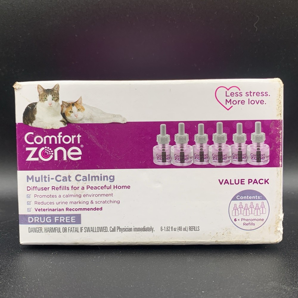 COMFORT ZONE 6 Pack MultiCat Diffuser Refills Cat Calming Pheromones