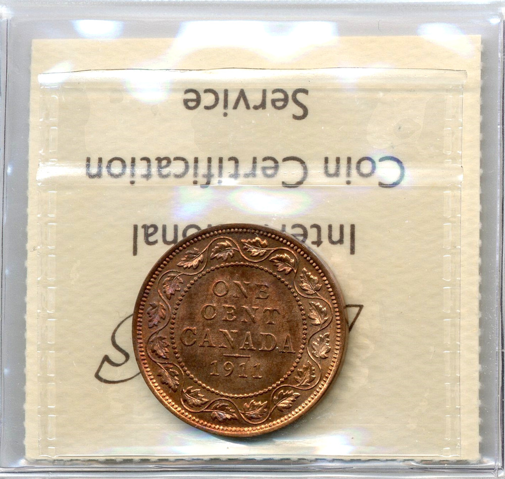 1911 Canada Large Cent - GEM Uncirculated, ICCS MS65 RD