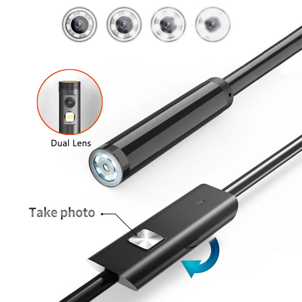 1920P Dual Lens Snake Inspection Borescope Type C iPhone Endoscope Scope Camera