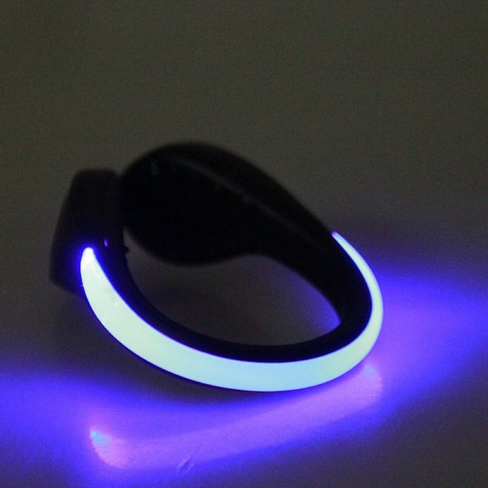 (1 PAIR) LED SHOE Light glow CLIPS for night safety leg running walking jogging