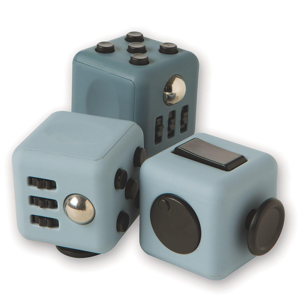 Fidget Cubes, Three Unique Plastic 1-1/4" Cubes to Improve Focus and Calm Anxiet