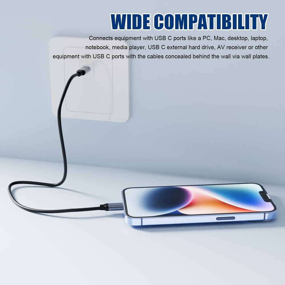 BERLAT USB C Keystone, C Keystone Jack Insert Adapters 3 Pack - White