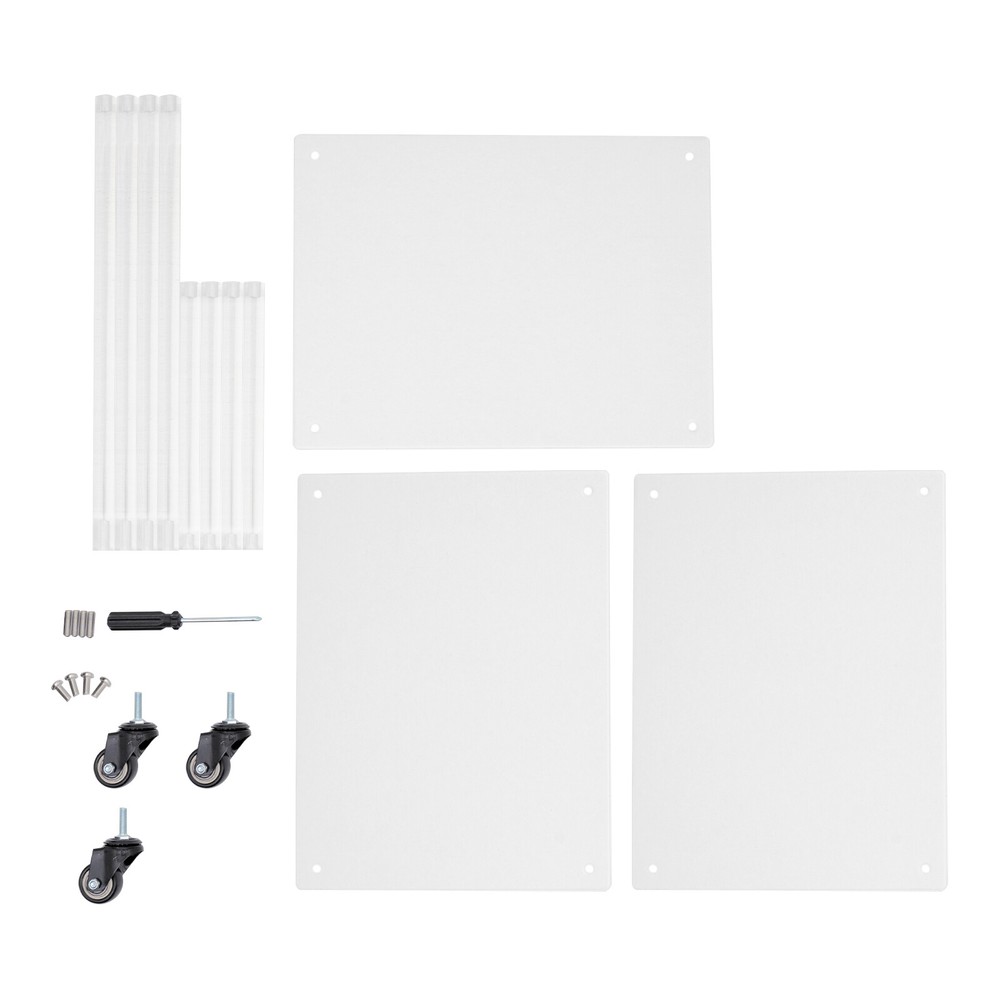 3-Tier Mobile Clear Acrylic Printer Stand Storage Shelf Printer Table on Wheel