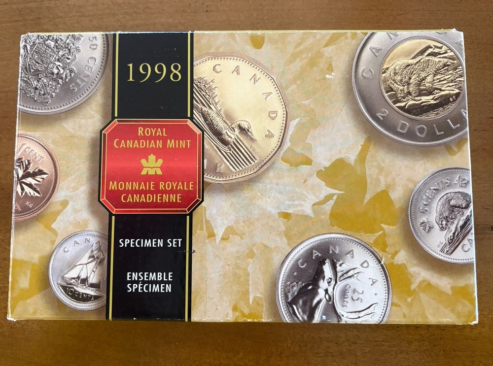 1998 Canada Specimen 7 Coin Set With Box & COA