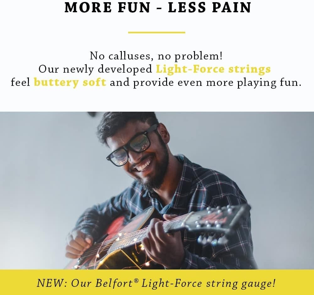 Phosphor Bronze Acoustic Guitar String Set + Bonus Picks & Extra E-String