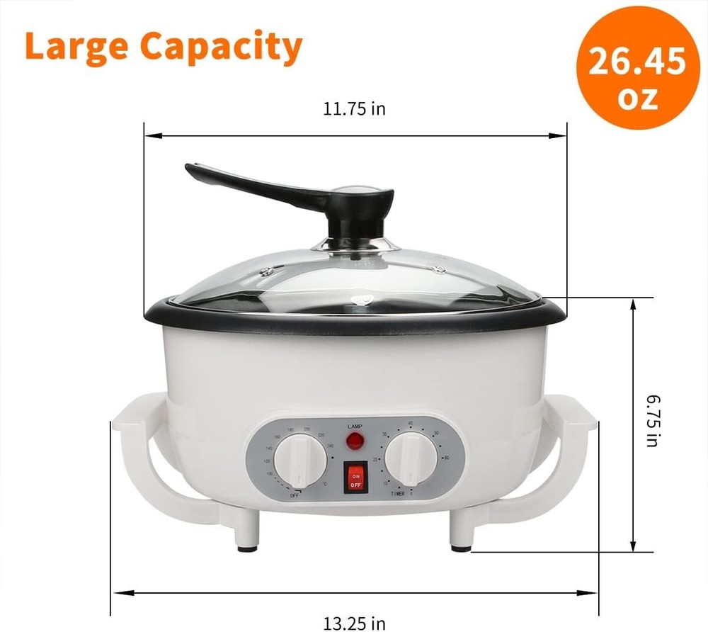 Multi-Function Coffee Bean Roaster: Roast Peanuts, Chestnuts & More, 110V 1200W