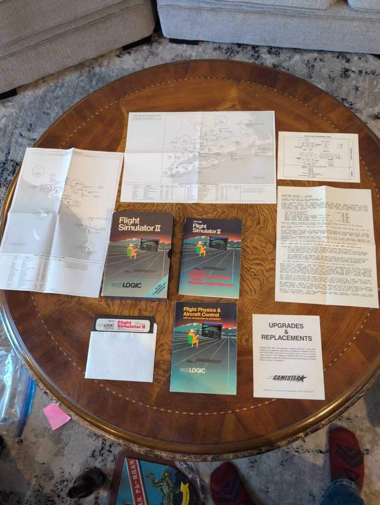 Flight Simulator II Commodore 64 C64 Complete Box Map Manual SubLOGIC 1984 B6