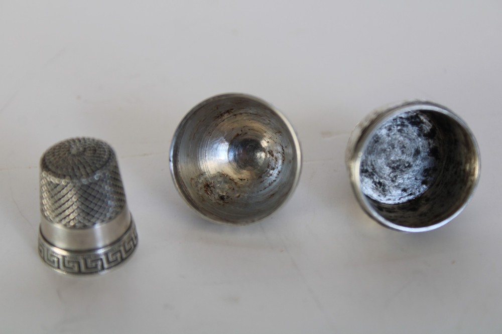 Antique Egg Sterling Silver Chatelaine Thimble Holder & Thimble / Pomander ?