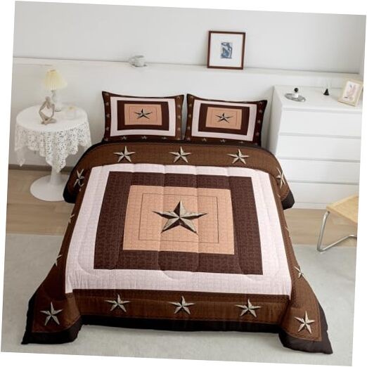 Western Decor Comforter Set Size Western Texas Star Print King Beige Brown