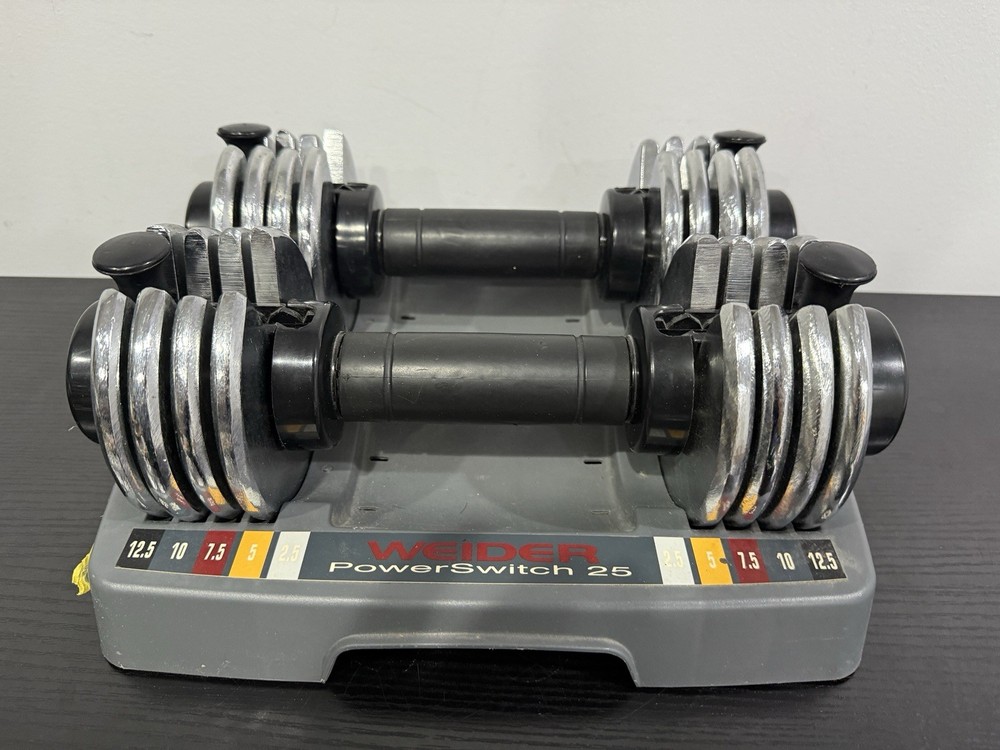 Weider Powerswitch 25 Dumbbell Set (2.5 - 12.5 lb Each) Adjustable Weights