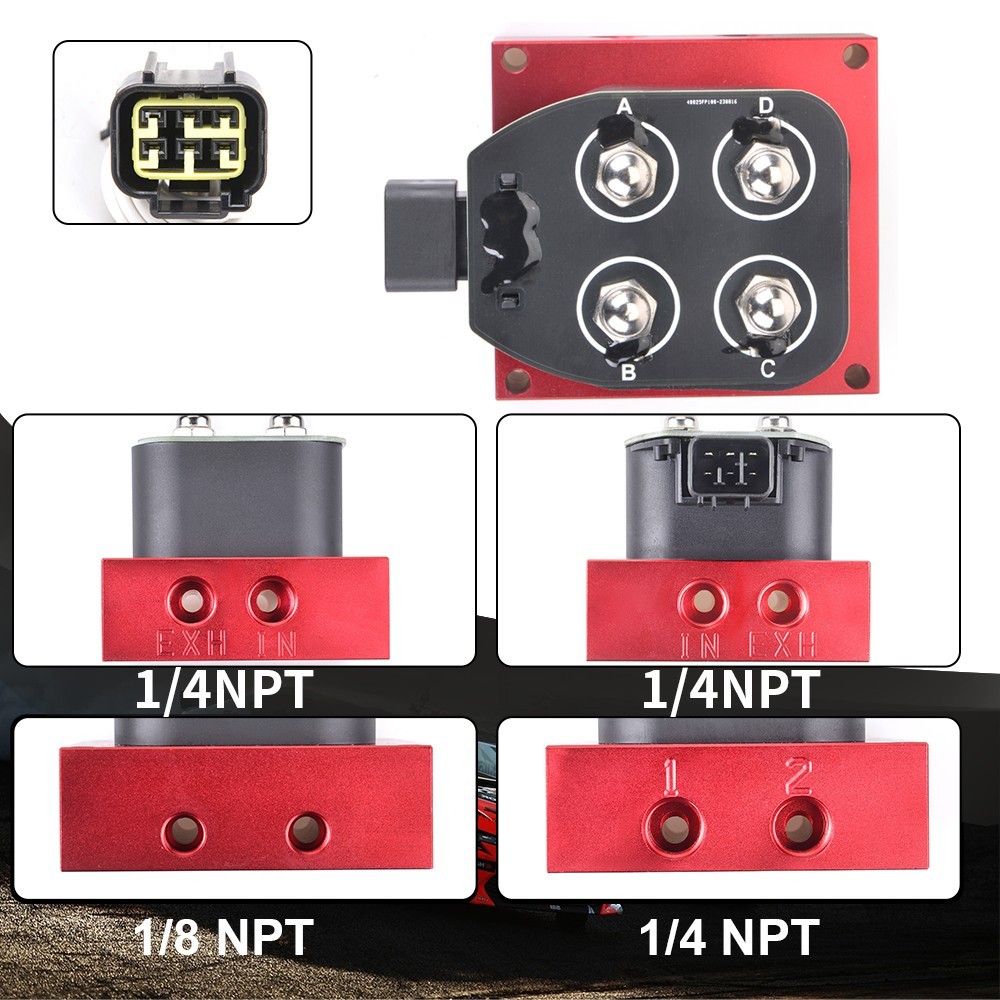 Air Ride Suspension Solenoid Valve Remote & Control Panel Kit w/ Pressure Gauge