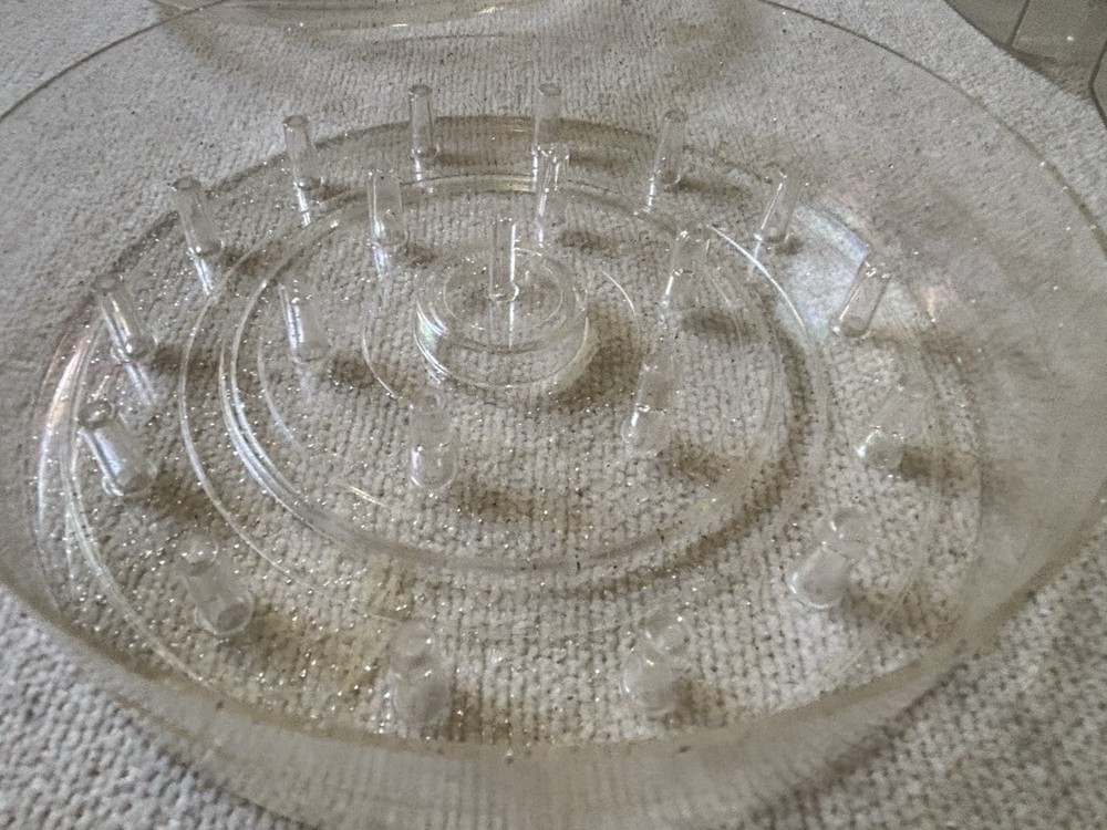 2 Vintage Plastic Spool Boxes Clear Thread Holder Caddy Sewing Storage