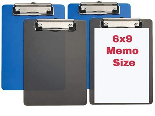 Clip Board Plastic Memo Translucent Blue/Translucent Black 6 x 9 - Small 4