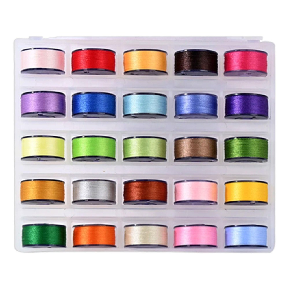 POOLIN EOC06 7.9in x 11in Embroidery Machine & 166 Thread Spool Bundle - Red