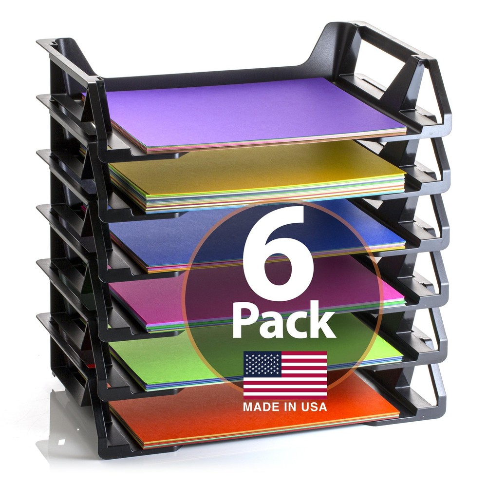 26212 6 Pack Recycled Desk Tray Side Load Letter/A4 Stackable Organizer
