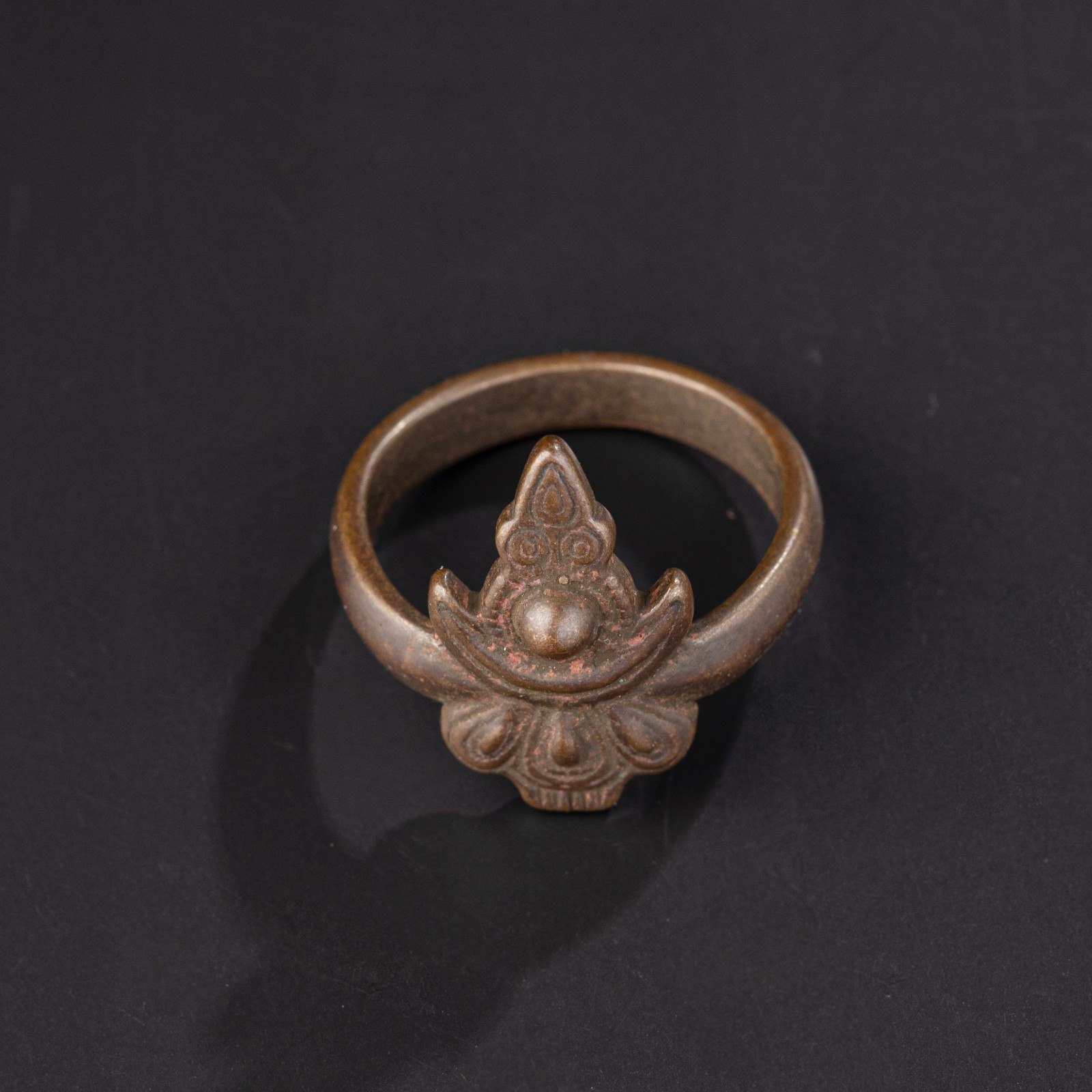 Tibetan Bronze Amulet Ring – Size 8