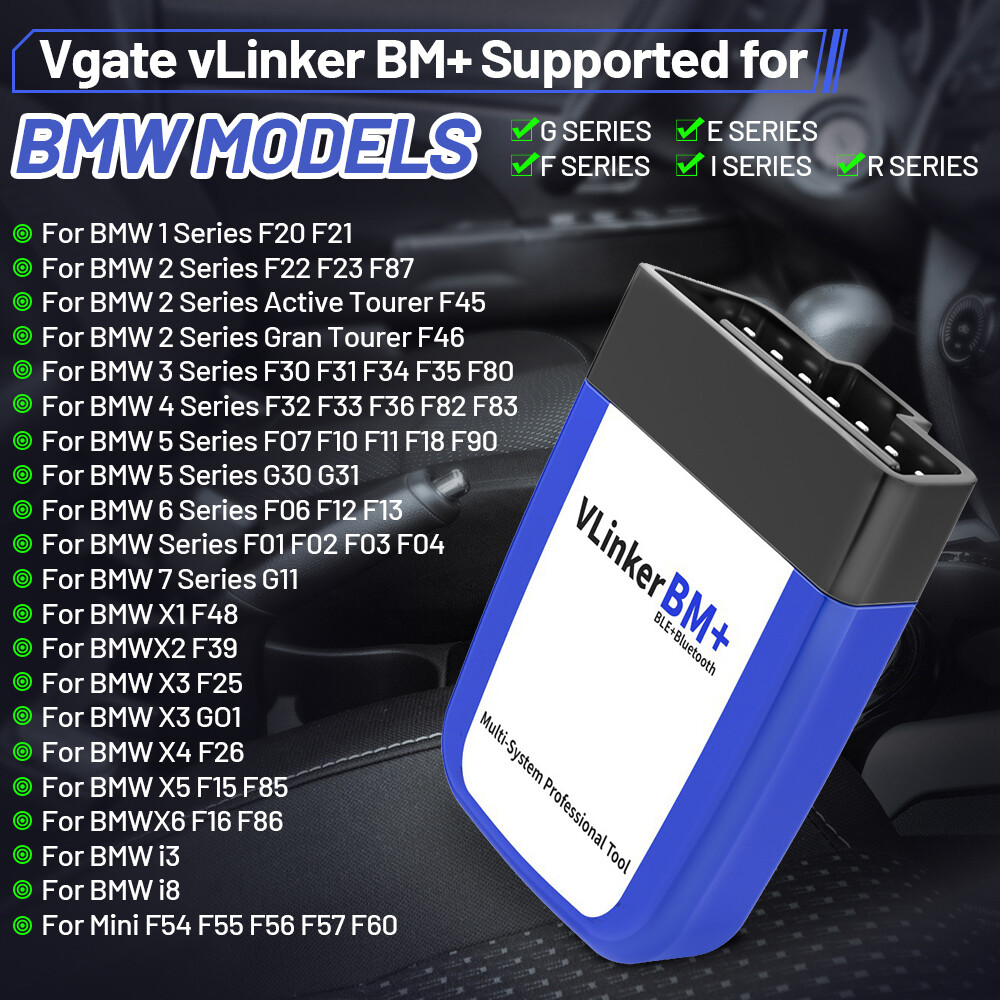 Vgate VLinker BM+ Bluetooth OBD2 Scanner for BMW BIMMERCODE Coding IOS Android