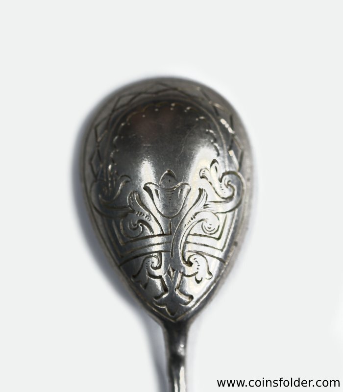 Antique Russian sterling silver teaspoon dated 1984 #4