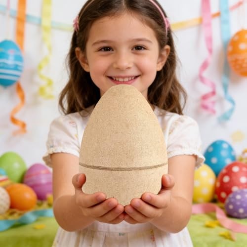 8 Pcs Large Paper Mache Easter Eggs for Crafts Fillable 4 Large Plus & 4 Large