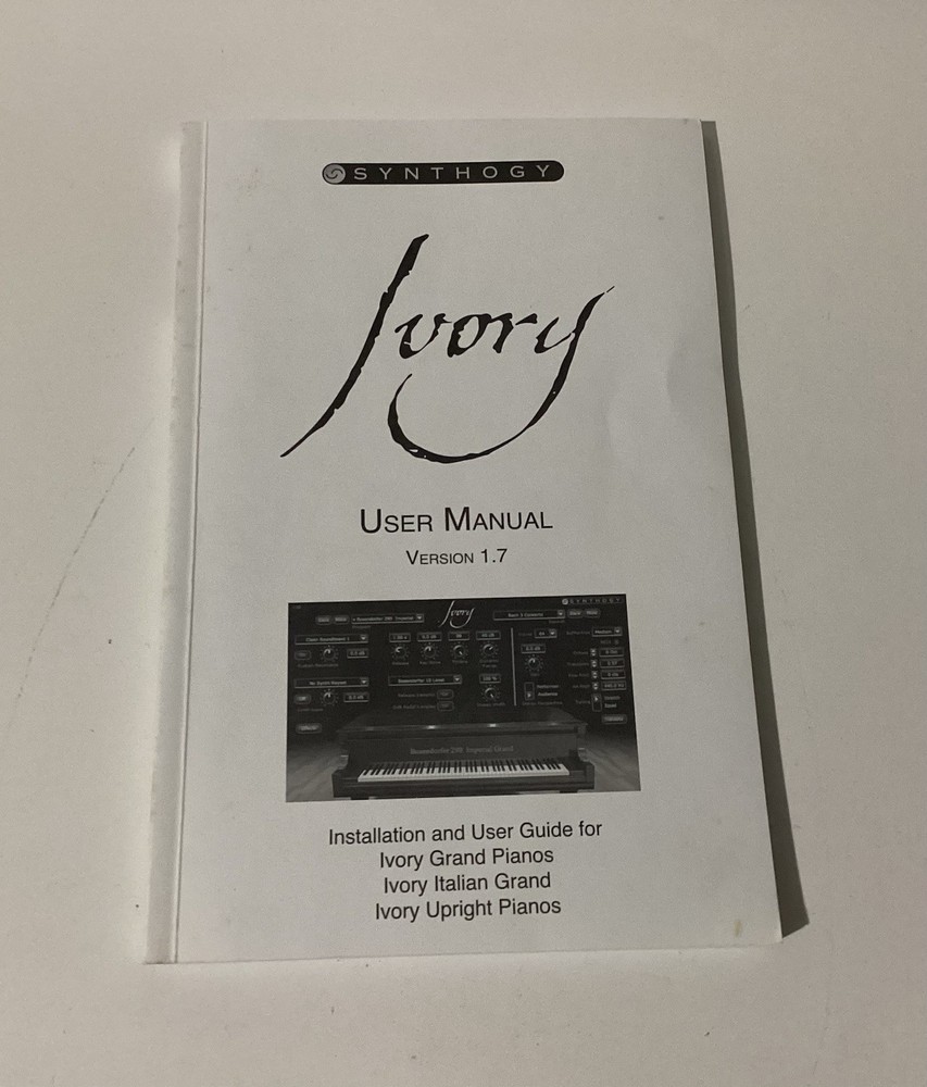 Ivory Grand Pianos Synthogy w Box - User Manual + 6 Discs ONLY Computer Software