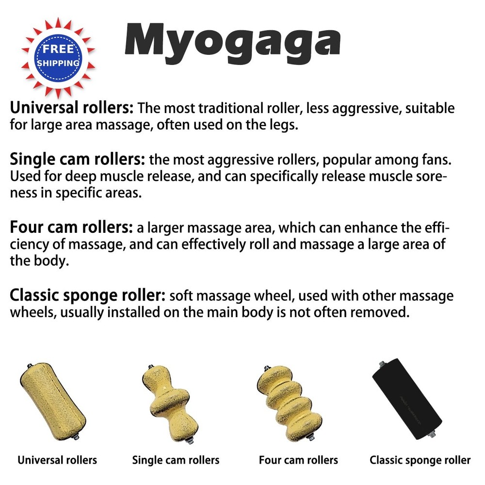 Tennis Elbow Relief & Pain Forearm Roller with Three Replaceable Massage Rollers