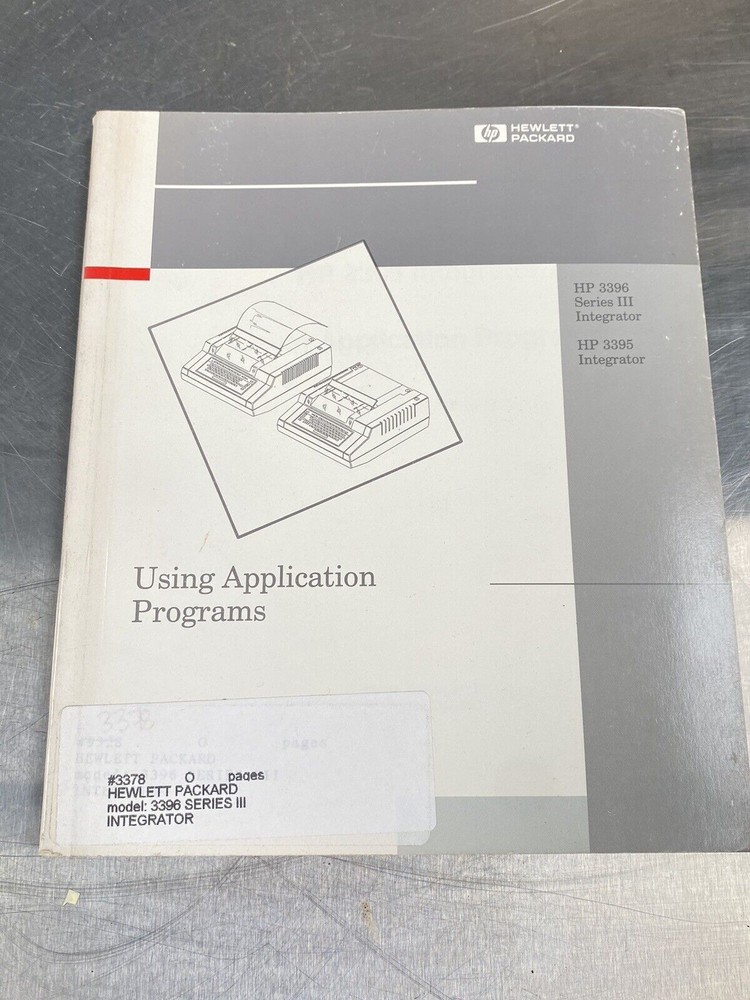 Hewlett Packard HP 3396 Series 3 Integrator - Users Guide / Manual